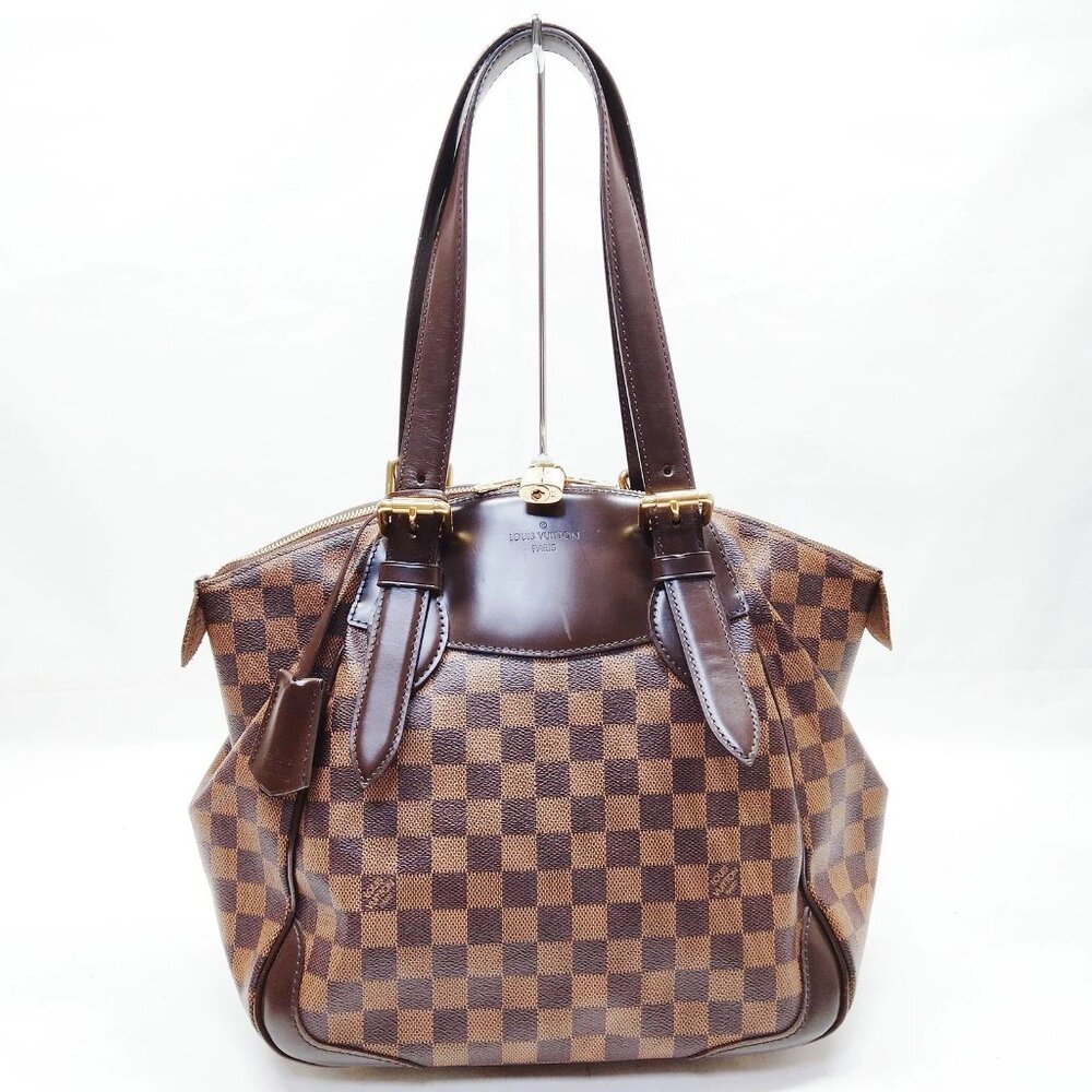 Louis Vuitton Verona MM Damier Ebene Handbag LV Brown Checkered Shoulder Bag - Picture 3 of 16